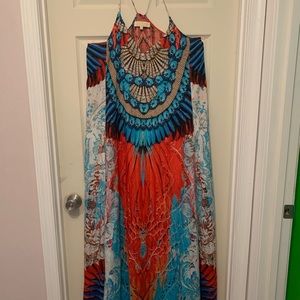 Fill length multi colored  summer dress